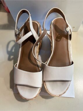 Womens wedge Espadrille Platform Sandals cream ivory 7.5